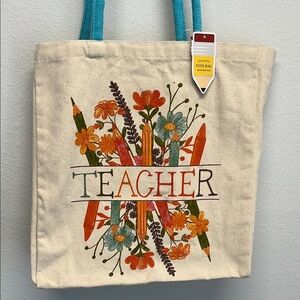 Teacher Canvas Tote Bag 🍎✏️♻️